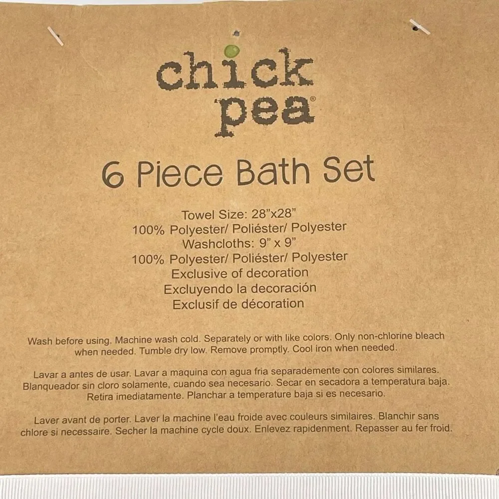 Chick Pea Baby 4-Piece Hooded Towel Washcloth Bath Set Floral New